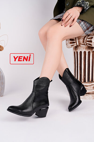 Deripabuc Genuine Leather Black Women's Leather Boots Dp02-1195