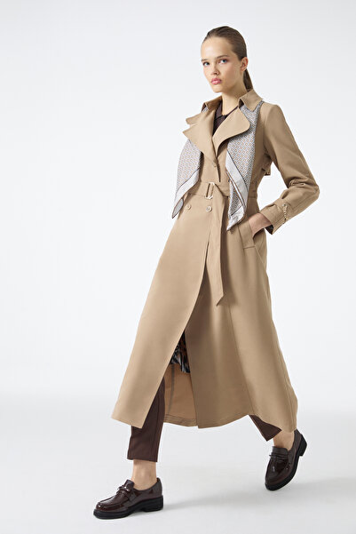 Zühre Chain and Belt Detailed Mink Trench Coat 12615