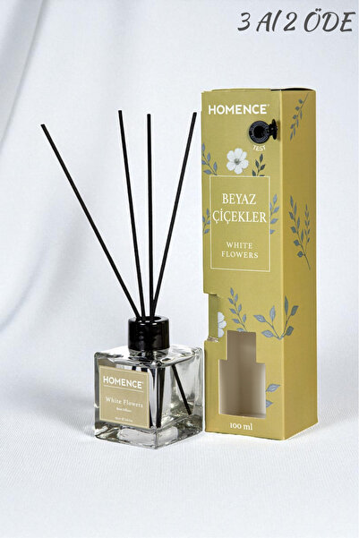 homence Beyaz Çiçekler Bambu Çubuklu Oda Kokusu 100 ml