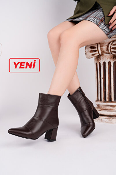 Deripabuc Genuine Leather Brown Women's Leather Boots Dp02-1206