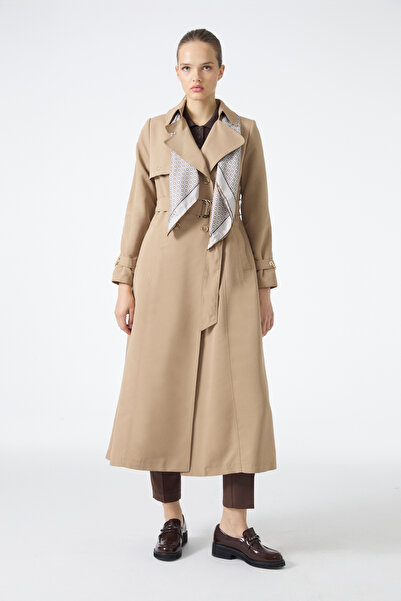 Zühre Chain and Belt Detailed Mink Trench Coat 12615