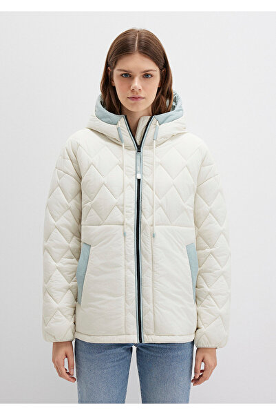 Mavi Water Repellent K Hooded Ecru Quilted Jacket 1110499-86412