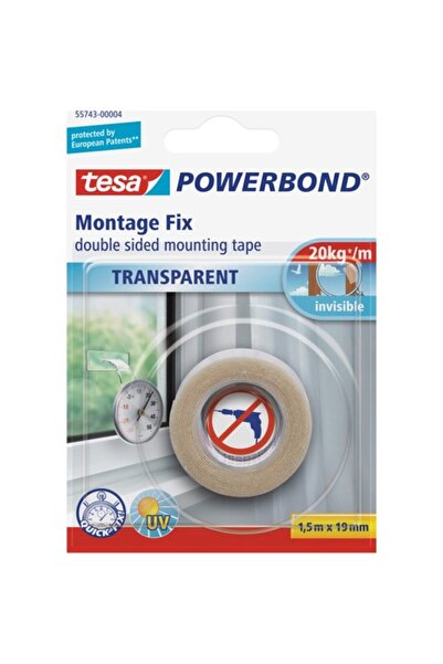 Tesa Köpük Montaj Bandı - Powerbond Şeffaf 1.5m 19mm