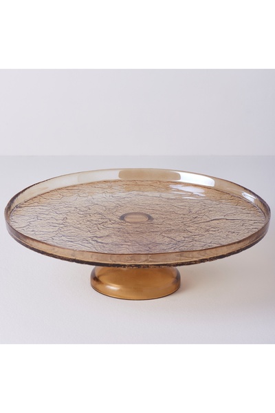 Linens Gleam Cam 32 cm Ayaklı Servis Amber