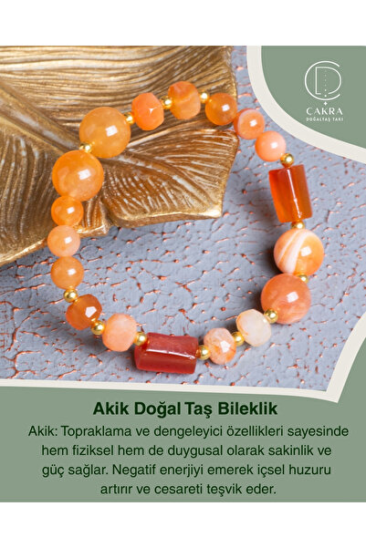 ÇAKRA DOĞAL TAŞ Akik Doğal Taş Bileklik