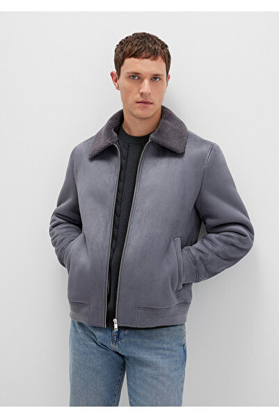 Mavi Gray Faux Suede Jacket - Faux Fur Detail, Regular Fit 0110450 -80776