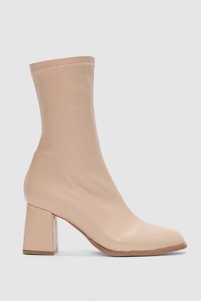 selin shoes Cizme stretch cu toc scurt Pensa - BEI