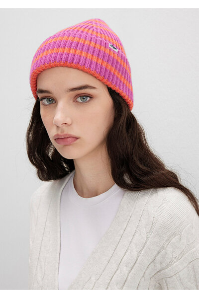 Mavi Orange Striped Purple Beret 1912804 -28396