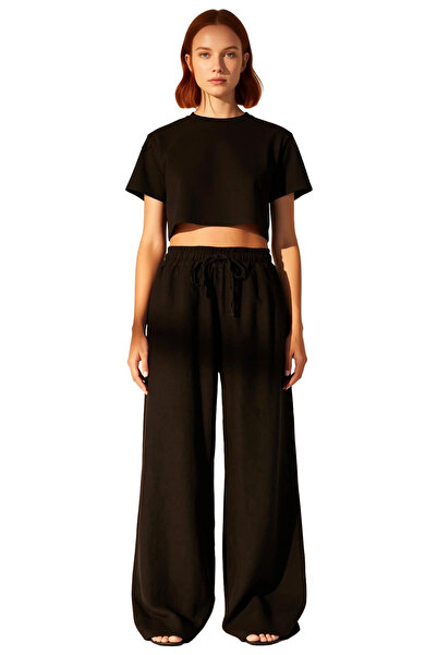 PayBuy Moda femei Pantaloni de in cu talie înaltă cu picioare largi Utilizare zilnică Vară