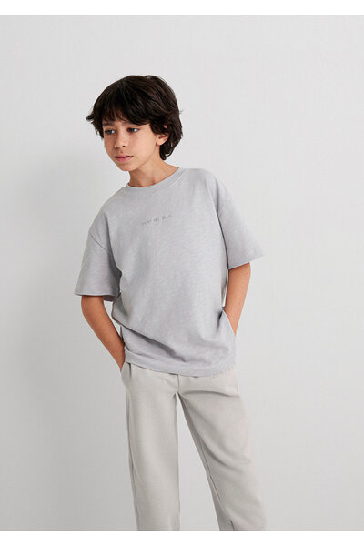 Mavi Organic Cotton Gray Basic T-Shirt Loose Fit / Loose Relaxed Cut 6610203-70075