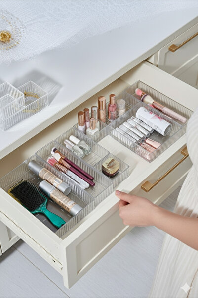 Orvila مجموعة من 6 منظمات شفافة قابلة للسحب لتنظيم المجوهرات ومستحضرات التجميل