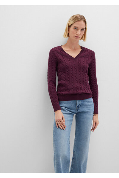 Mavi V-Neck Burgundy Sweater Slim Fit / Slim Fit 1710340-87830