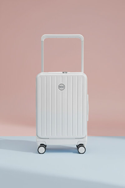 Monnat Mn-710 Lumina Serisi Krem / Beyaz Premıum Notebookgözlü Valiz