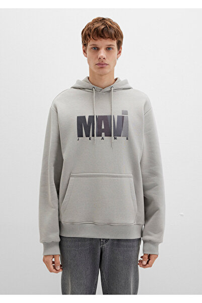Mavi Jeans Logo Printed Gray Sweatshirt 0S10199-70093