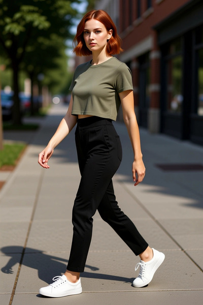 PayBuy Moda femei Pantaloni tricotati cu talie inalta Pantaloni groși de iarn...