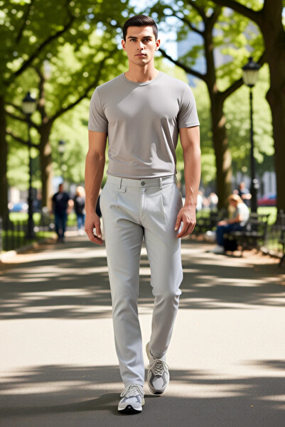 PayBuy Men's Fashion Slim Fit Pipe Leg Trousers Ideal Choice for Daily Wear Summer