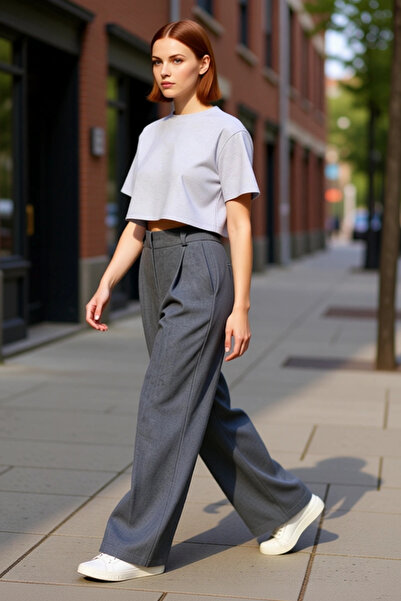 PayBuy Pantaloni palazzo cu picioare largi la modă pentru femei, model drept,...