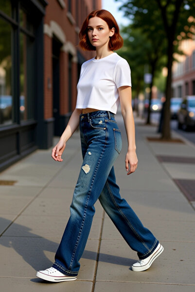 PayBuy Ženske modne široke poderane farmerke Pamuk Ležeran stil Moderni dizaj...