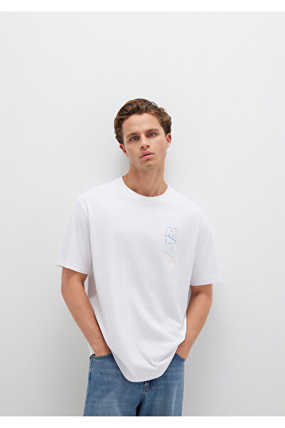 Mavi Logo Back Printed White T-Shirt Loose Fit / Loose Relaxed Cut 0612350 -620