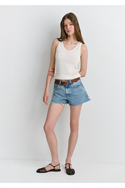 Mavi Rosie 90lar Gölgeli Indigo Mavisi Jean Şort 1447487078