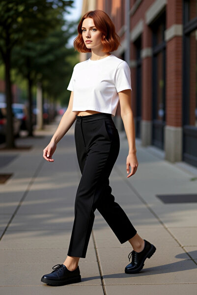 PayBuy Women's Fashion High Waist Pipe Leg Woven Pants Stylish Summer for Nig...