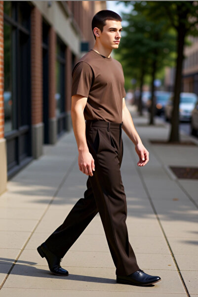 PayBuy Men's Fashion Baggy Fit Pipe Leg Pants Plain Pattern Daily Use Combinations