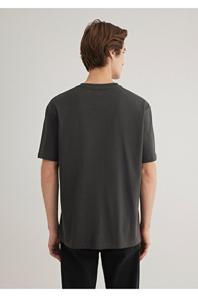 Mavi Anthracite Logo Printed Loose Cut T-Shirt - 0612355 -80955