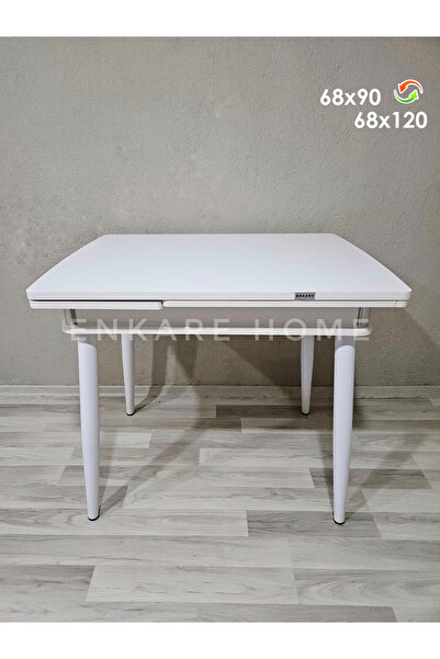 Enkare Küçük Mdf Masa, Açılabilir Mutfak Masası, 68x90 - 120, 4-6 Kişilik