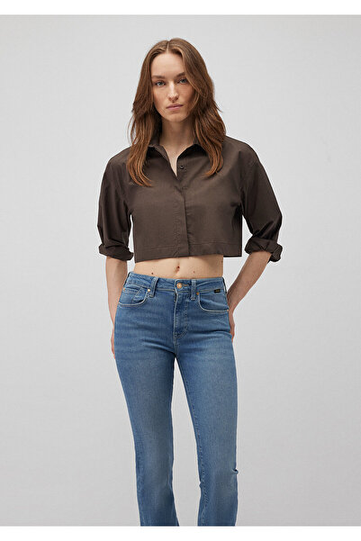 Mavi Καφέ Crop πουκάμισο - Loose Fit 1210866 -71545