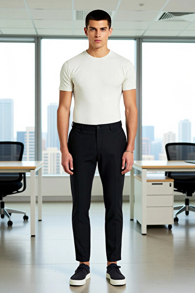 PayBuy Men's Fashion Chino Pants Pipe Leg Slim Fit Italian Cut Daily and Business Life Use