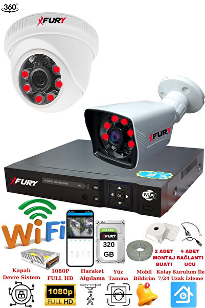 FURY 2 Kameralı 5mp 3.6mm Lens 2mp Görüntü 6 Atom Led Gece Görüşlü FullHd Güv...