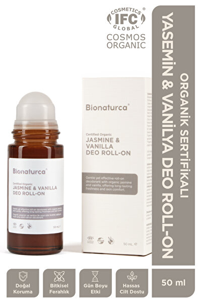 BIONATURCA Organik Sertifikalı Yasemin & Vanilya Deo Roll-On 50 ml -