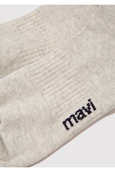 Mavi Logo Printed Ecru Socks 0911160 -80196