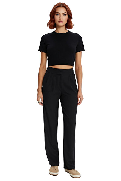 PayBuy Γυναικείο παντελόνι με φαρδύ πόδι υψηλής μόδας με απλό σχέδιο Basic Summer