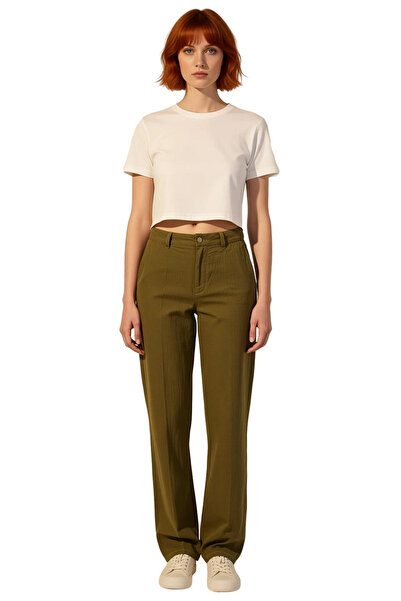 PayBuy Moda femei Pantaloni de in cu talie înaltă cu picioare largi Casual Elegance Weekend Summer