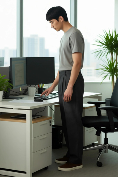 PayBuy Men's Fashion Baggy Fit Pipe Leg Pants Plain Pattern Daily Use Combinations