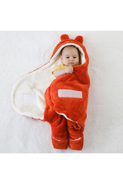 Owli Baby Winter Outer Swaddle Blanket 0-6 Months-orange