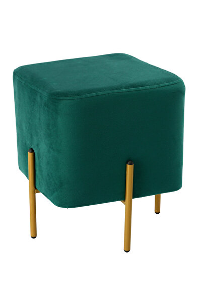 SERSIMO Scaun pătrat, tapițat cu material textil, picioare din oțel, capacitate de încărcare 100 kg, 28x42 cm, verde