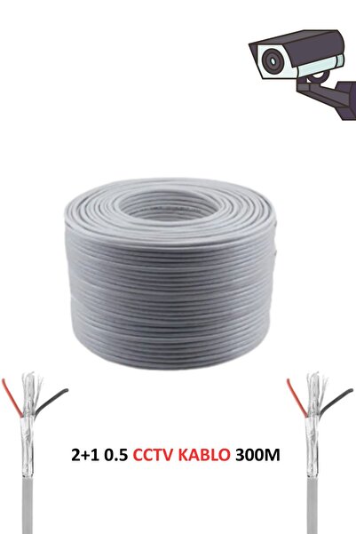 FURY 2+1 0.50mm Cctv Kablo Güvenlik Kamera Kablo 300m Metre
