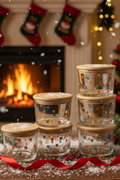 Fhilli Vetro - Set of 6 Glass Breakfast Bowls with Bamboo Lids 220 Cc