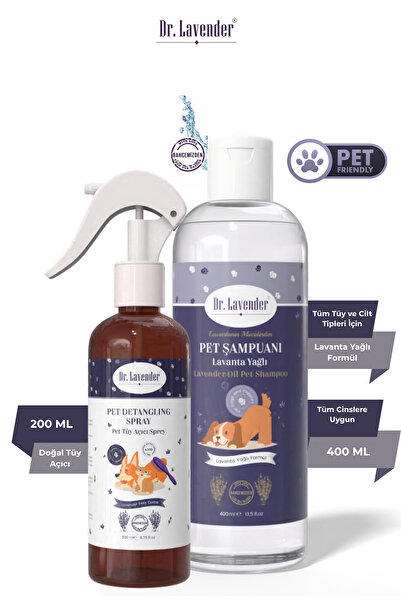 Dr.Lavender Lavanta Yağlı Köpek Şampuanı & Pet Tüy Açıcı Topaklanma ve Dökülme Önleyici Bakım Sprey