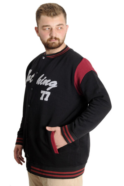 ModeXL Men's College Coat - Plus Size, Black, Nothing 23630