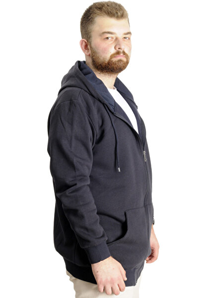 ModeXL Ανδρικό φερμουάρ με κουκούλα Outsider 23547 - Navy Blue, Large