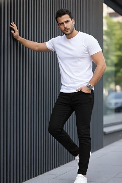 comstar Men's Loose Wide Leg Basic Black Baggy Jeans