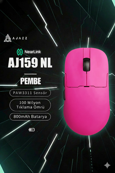 Ajazz Aj159 NL Near-link 3 Modlu 1000hz 12.000 Dpı 800 Mah Batarya Paw 3311-y...