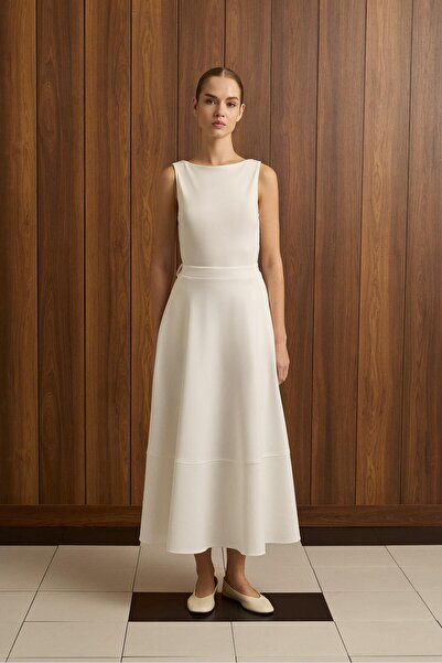 TERZİ DÜKKANI Λευκή Mıra SCUBA - Φούστα με έξι τμήματα