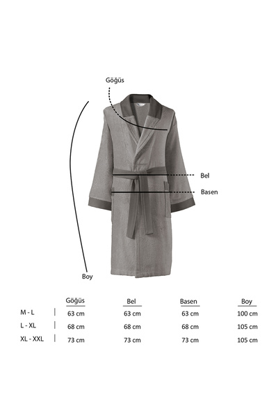 Altınbaşak Orion Bamboo Unisex Bathrobe Gray