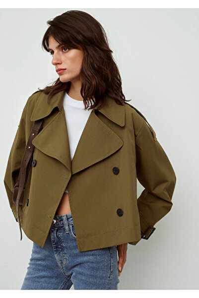 Mavi 1110376 -71592 Model Khaki Short Trench Coat