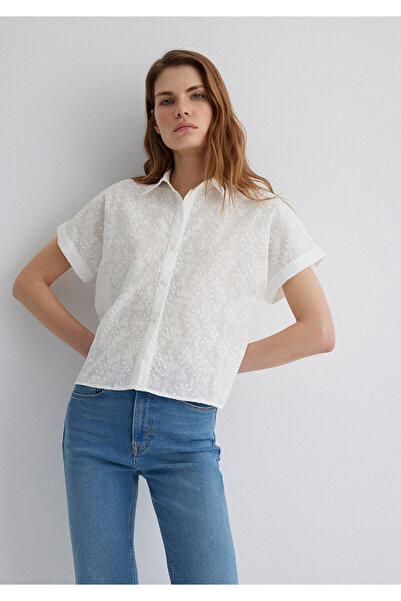 Mavi White Embroidery Detailed Regular Fit Shirt -1210740-70057