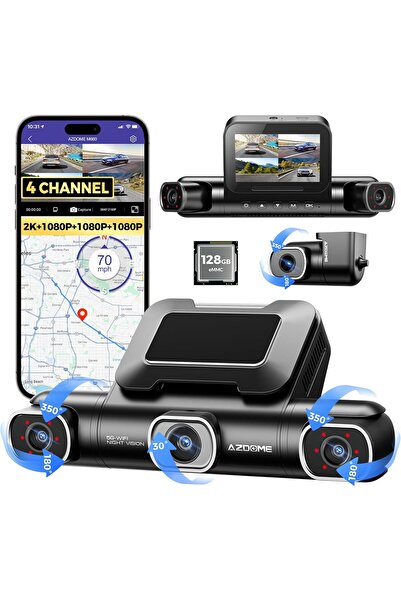 AZDOME M660 4K Araç Kamerası – Dört Kameralı Kayıt , Wifi , Gps , Gece Görüş